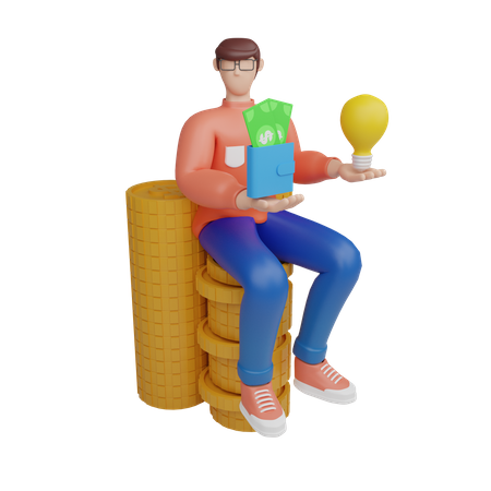 Businessman using growth strategy  3D Icon
