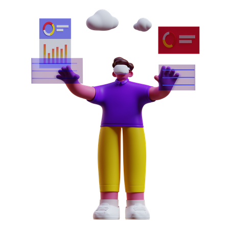 Businessman using metaverse  3D Illustration