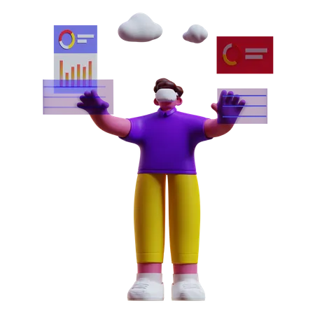Businessman using metaverse  3D Illustration