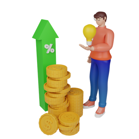 Business growth strategy 3D Illustration