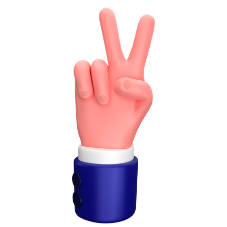 Businessman victory hand gesture 3D Icon