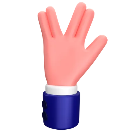 Businessman vulcan salute hand gesture  3D Icon