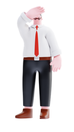 Businessman waiving hand  3D Icon