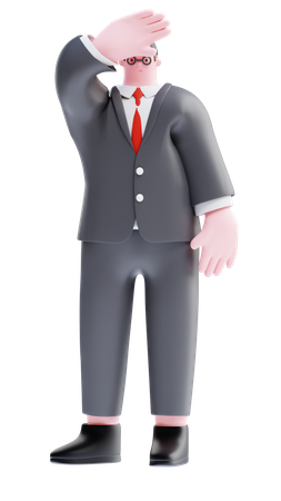 Businessman waiving hand  3D Icon