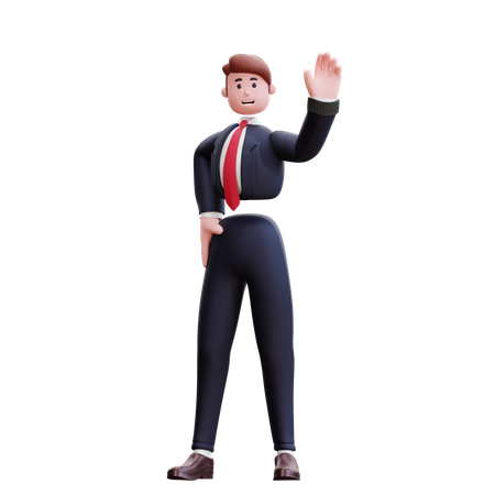 Businessman waiving hand  3D Illustration