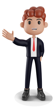 Businessman waiving hand  3D Illustration