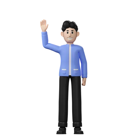 Businessman waiving hand  3D Illustration