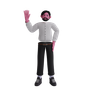 businessman waiving hand 3d logo