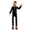 businessman waiving hand 3d images