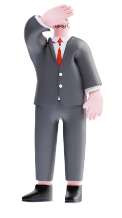 Businessman waiving hand 3D Illustration