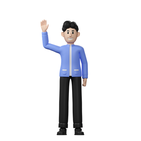 Businessman waiving hand  3D Illustration