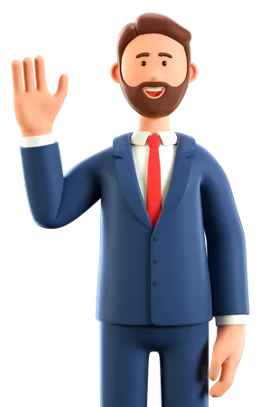 Businessman waiving his hand  3D Illustration