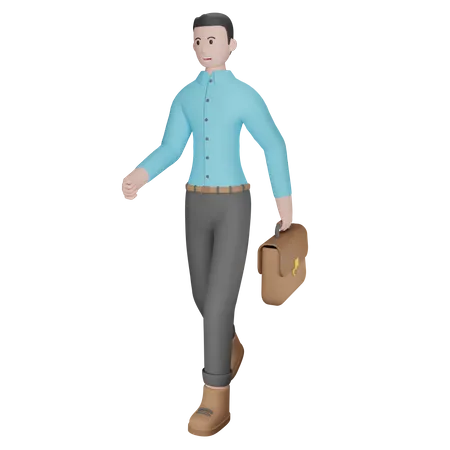 Businessman Walking 3D Illustration