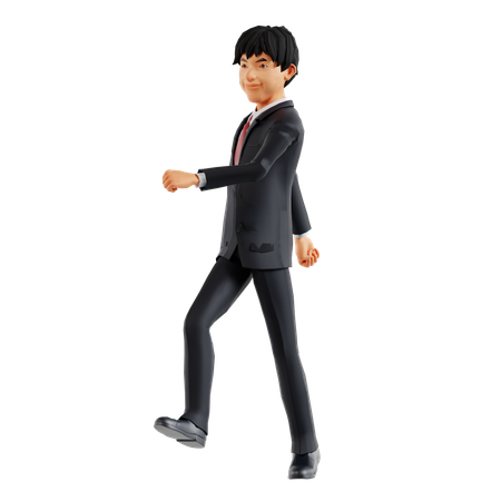 Businessman Walking Confidently  3D Illustration