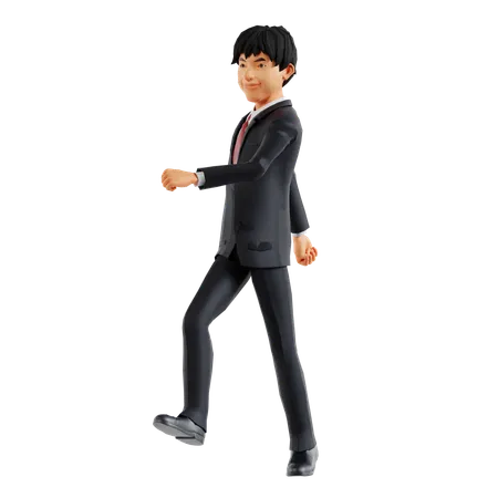 Businessman Walking Confidently  3D Illustration