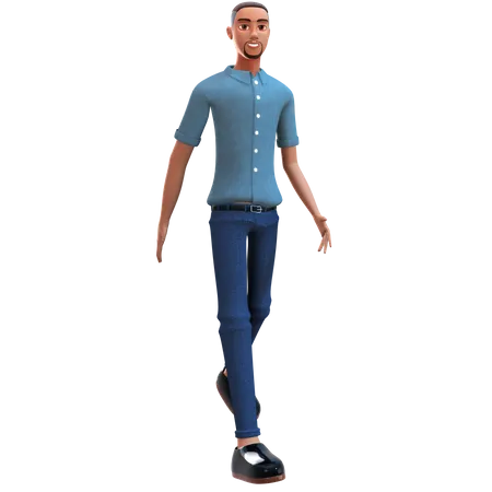 Businessman walking in formal dress  3D Illustration