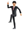 Businessman Walking While Pointing Up