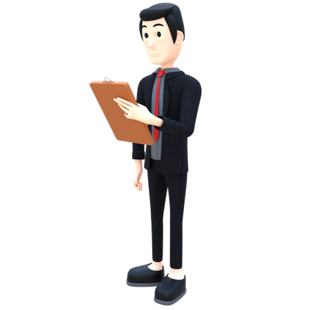 Businessman Watching Business Report  3D Icon