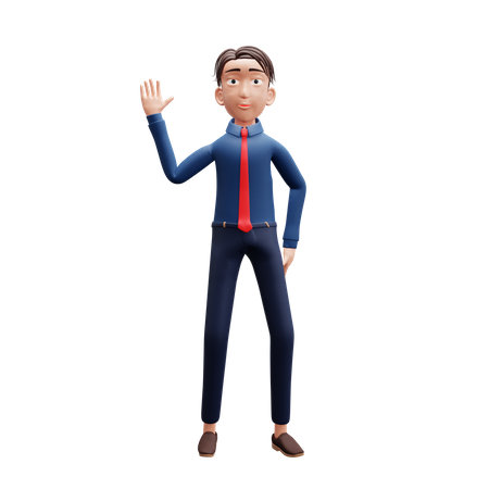 Businessman Waving  3D Icon