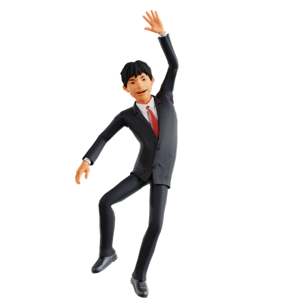 Businessman Waving Hand  3D Illustration