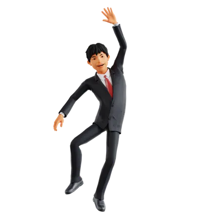 Businessman Waving Hand  3D Illustration