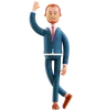 Businessman waving hand