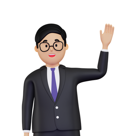 Businessman waving hand  3D Illustration