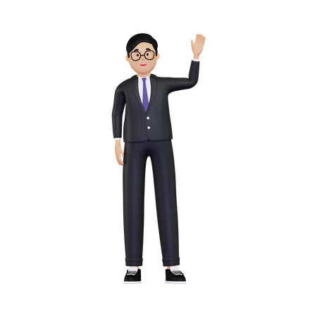 Businessman waving hand  3D Illustration