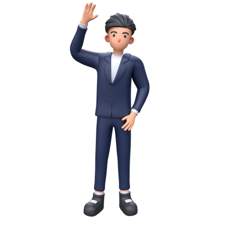 Businessman waving hand  3D Illustration