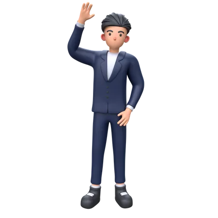 Businessman waving hand  3D Illustration