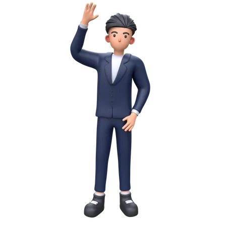Businessman waving hand 3D Illustration