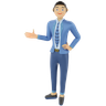 businessman welcome pose emoji 3d