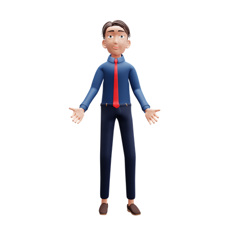Businessman Welcome pose 3D Illustration