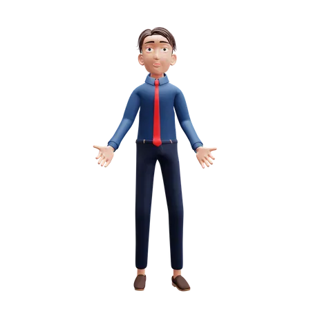 Businessman Welcome pose  3D Illustration