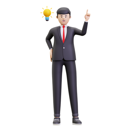 Businessman With A Business Idea  3D Illustration