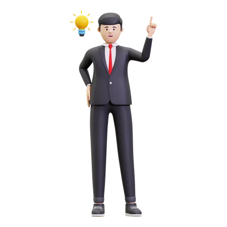 Businessman With A Business Idea  3D Illustration