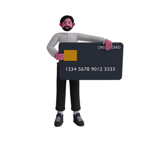 Businessman with a credit card  3D Illustration