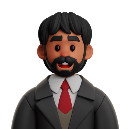 BUSINESSMAN WITH BEARD  3D Icon