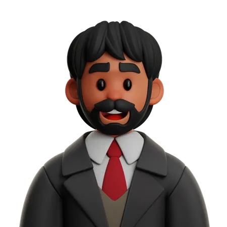 BUSINESSMAN WITH BEARD  3D Icon