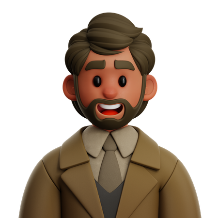 Businessman With Beard  3D Icon