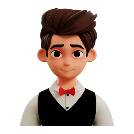 Businessman with bow tie  3D Icon