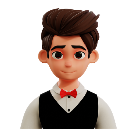 Businessman with bow tie  3D Icon