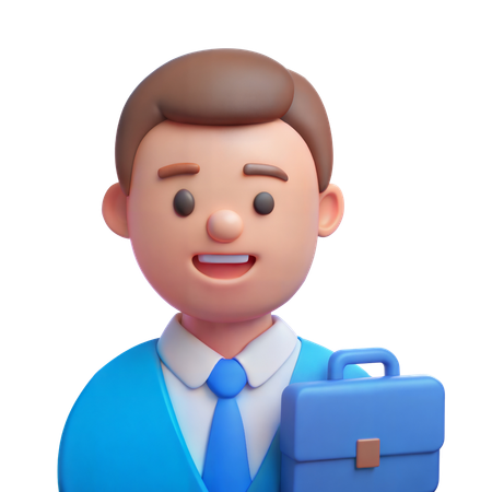 Businessman with Briefcase  3D Illustration