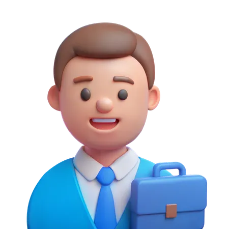 Businessman with Briefcase  3D Illustration