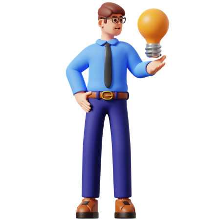Businessman With Business Idea  3D Illustration