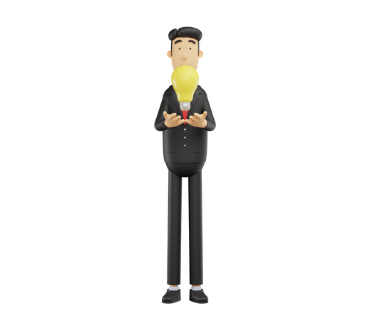 Businessman with business idea  3D Icon