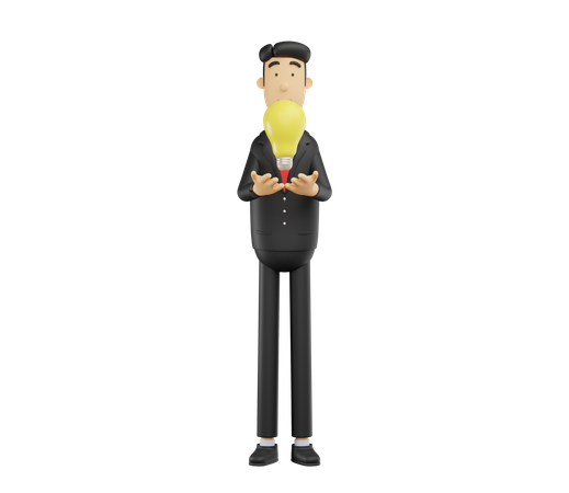 Businessman with business idea  3D Illustration