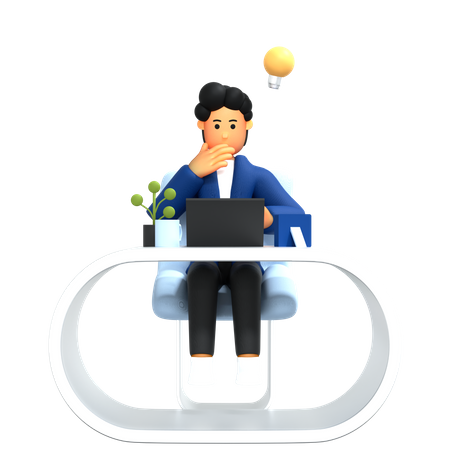 Businessman with business idea  3D Illustration