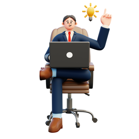 Businessman with business idea  3D Illustration