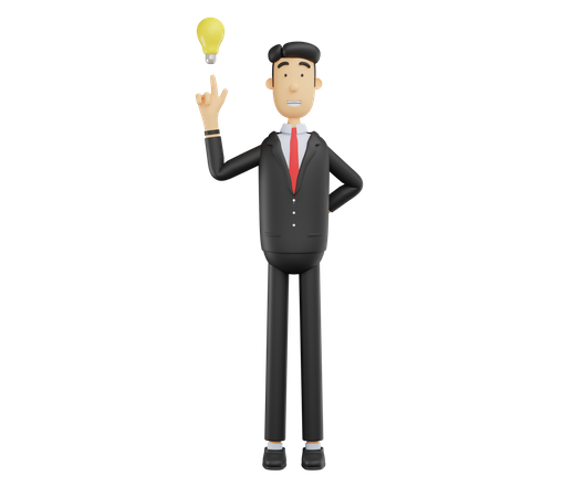 Businessman with creative idea  3D Icon